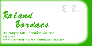 roland bordacs business card