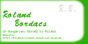 roland bordacs business card
